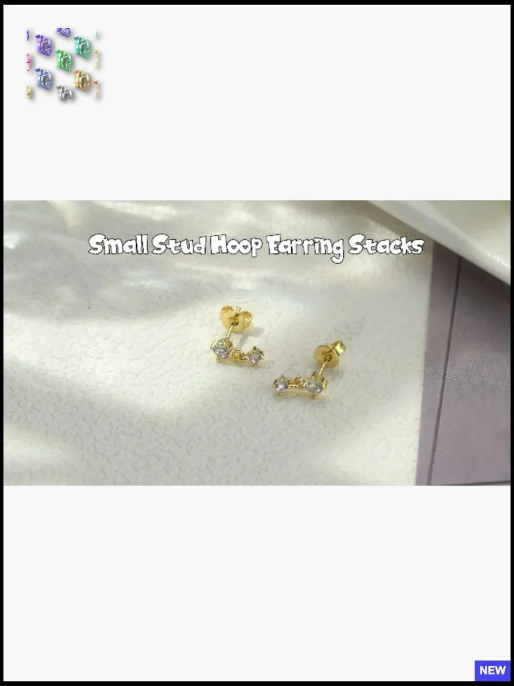 7 Pair Hoop Stud Earring Set Dainty Hypoallergenic Stackable Gift Box